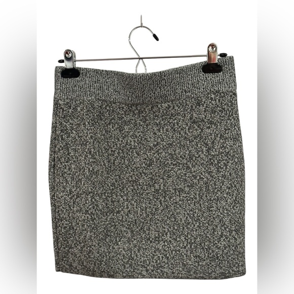 Alexander Wang Sweater Knit Mini Skirt Black Grey Marled Heather - Picture 2 of 4